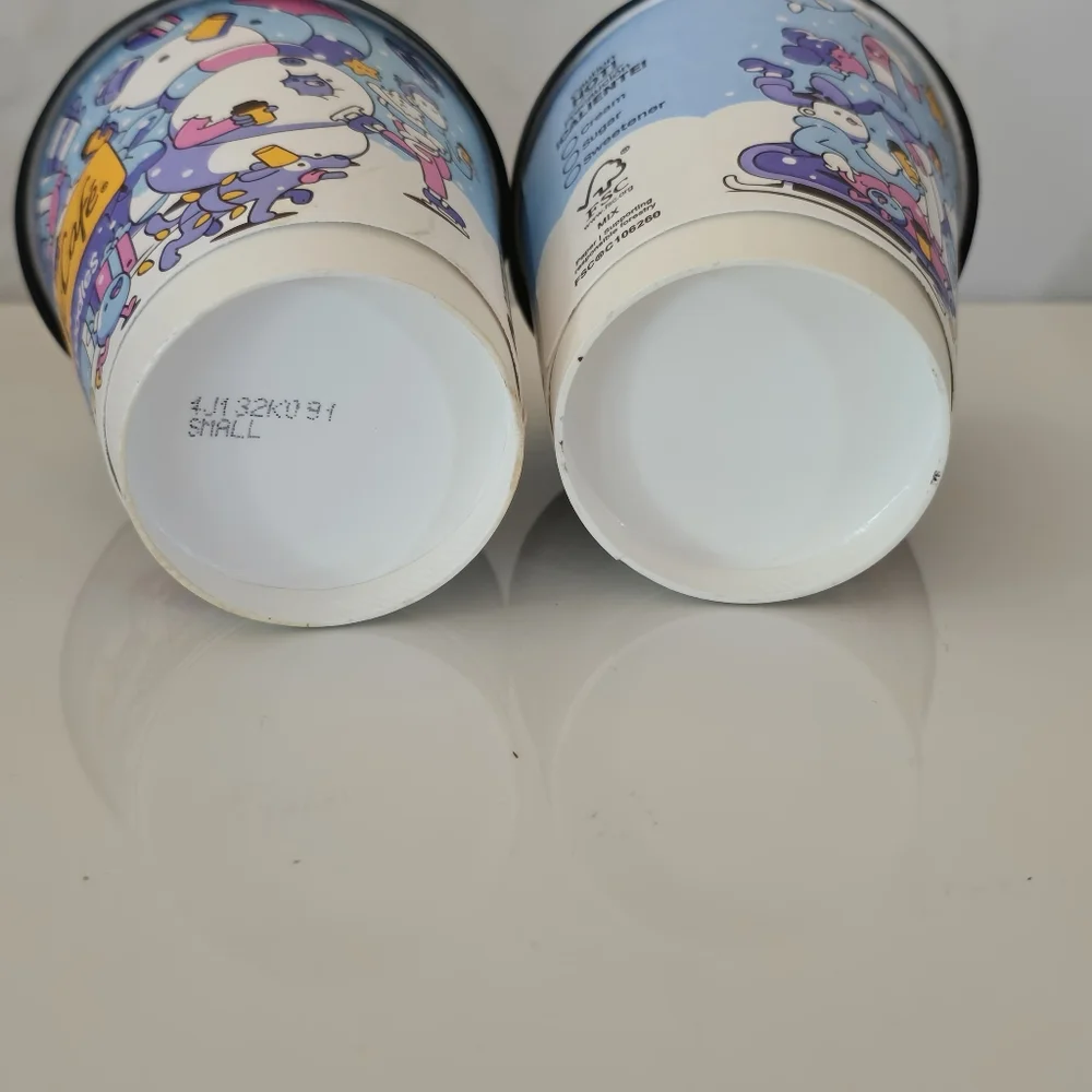 Mc Cafe Doodles Party Cups - Blue and Black Collectible coffee cups Small